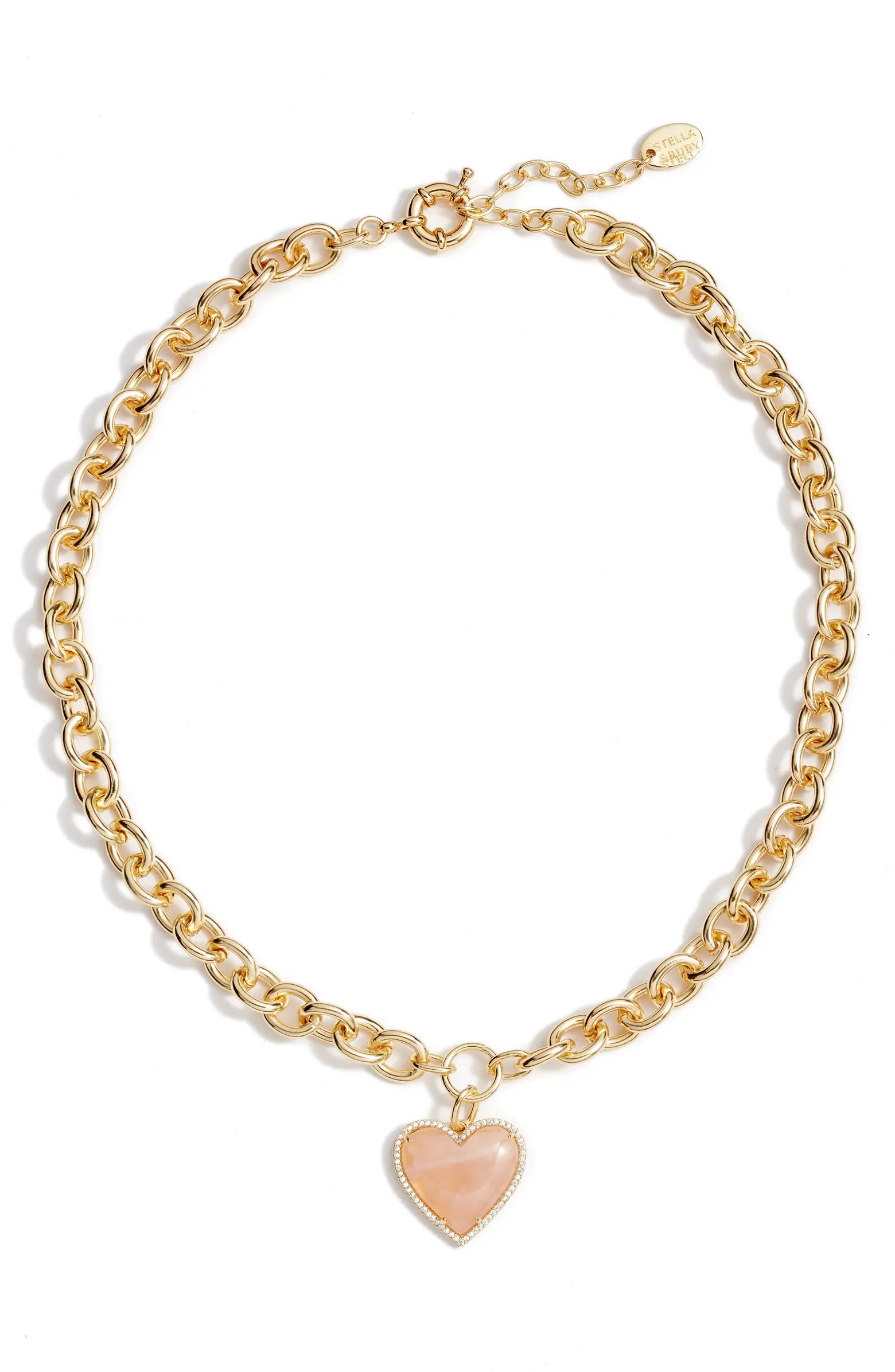 Stella + Ruby Quartz Heart Pendant Necklace | Nordstrom | Nordstrom