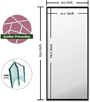 dylan-Buckeye Large Frame Leaning Floor Mirror, Full Length Wood Finished Frame Rectangle Oversiz... | Amazon (US)
