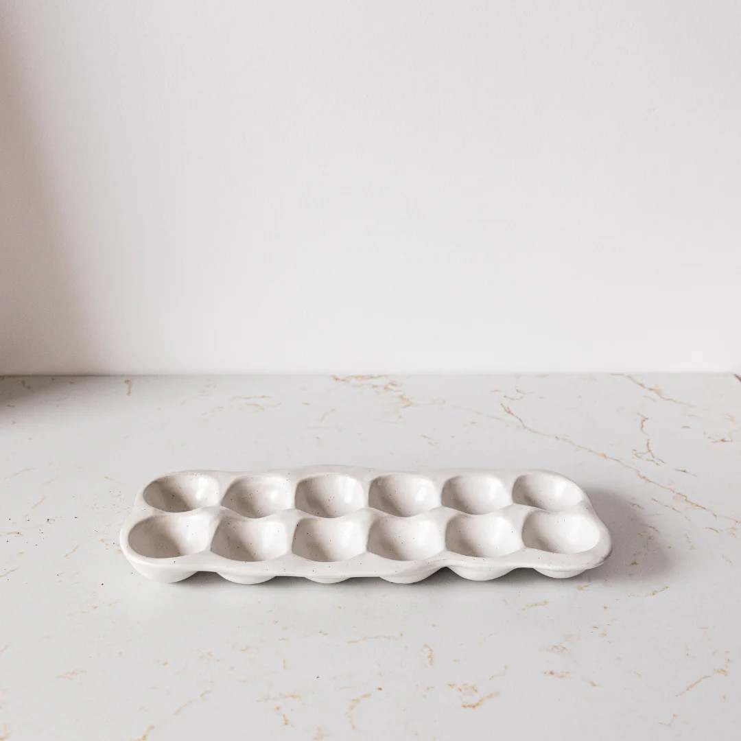 Speckled Ceramic Egg Holder | By Luxe B Co | Luxe B Co