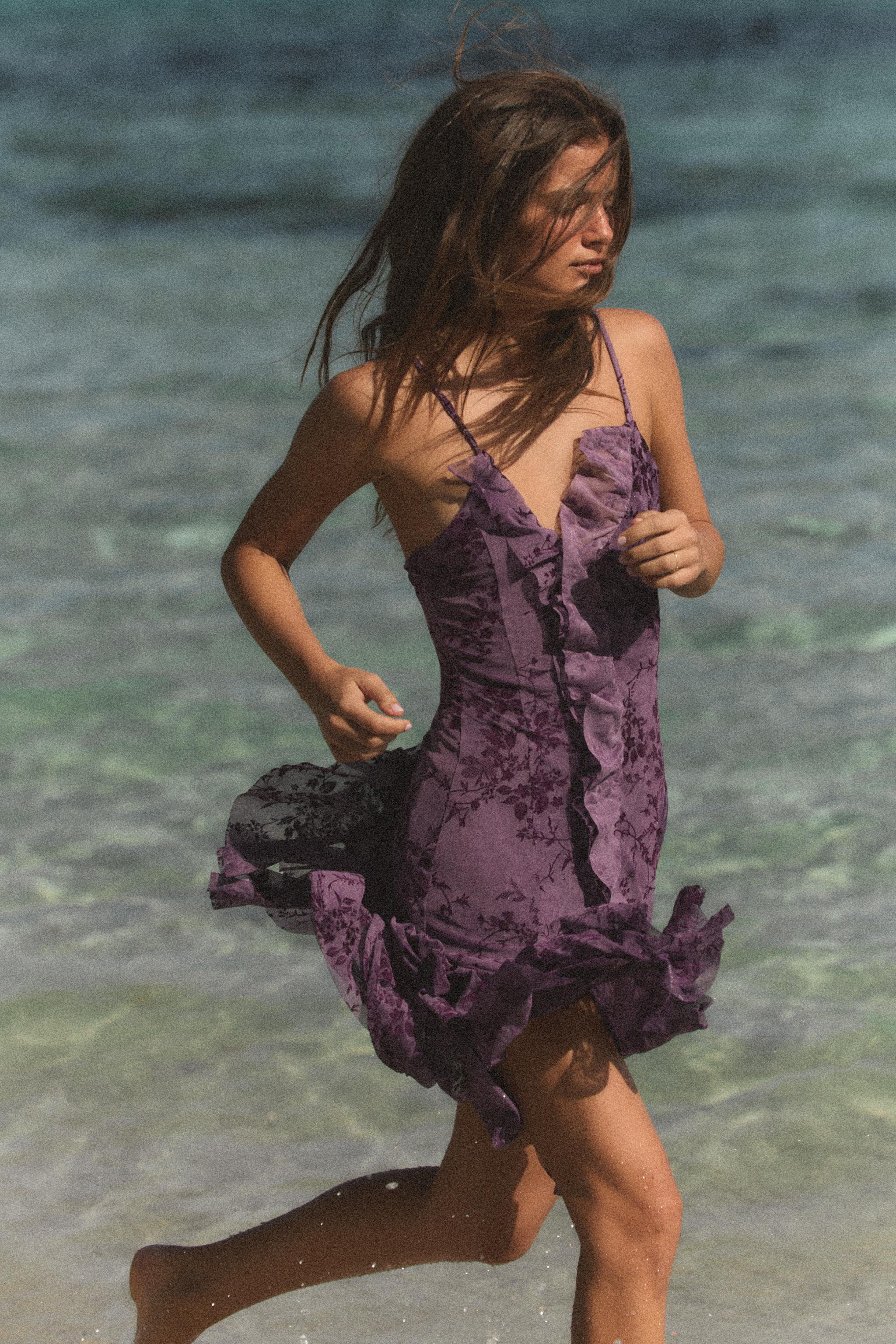 FLOCKED TULLE DRESS WITH RUFFLES | Zara UK