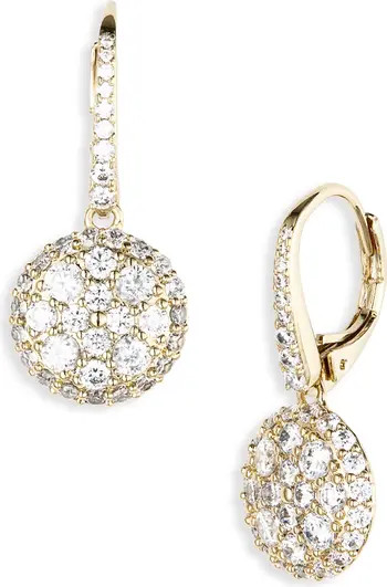 Crushed Pavé Round Drop Earrings | Nordstrom