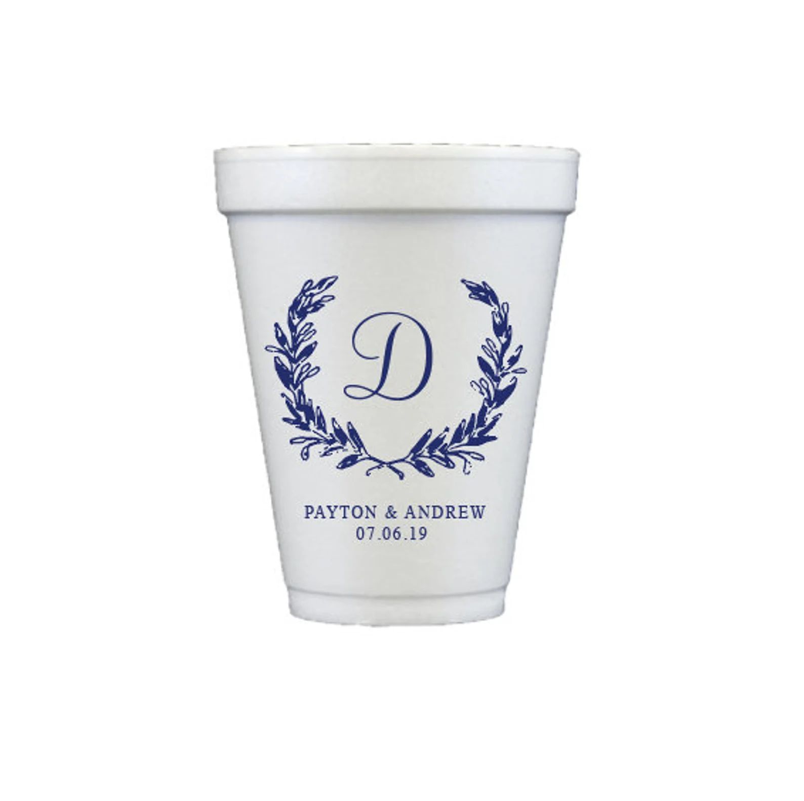 Greenery Laurel Wedding Cups Personalized Foam Wedding Cups - Etsy | Etsy (US)
