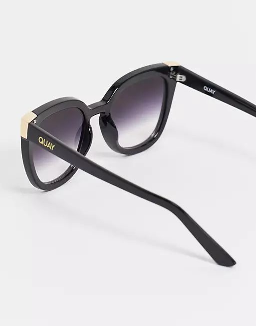 Quay - Noosa - Oversized dames cat eye zonnebril van metaal in zwart | ASOS (Global)
