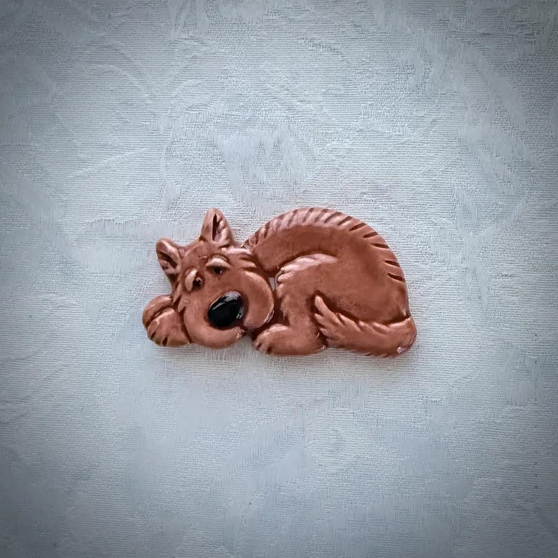 Brown Ceramic Dog, Hand Painted Art Tile, Pet Memorial, Garden Mosaic Supply - Etsy | Etsy (US)