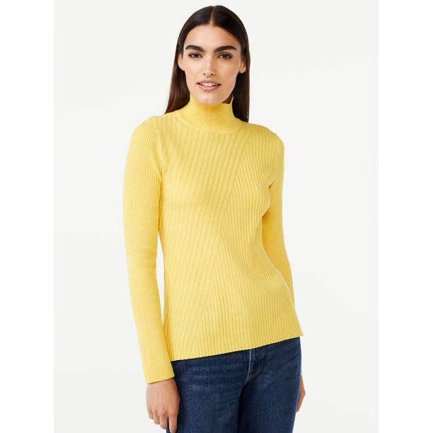 Free Assembly Women’s Diagonal Stitch Turtleneck Sweater - Walmart.com | Walmart (US)