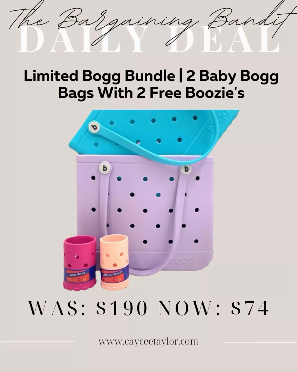 Limited Bogg Bundle, 2 Baby Bogg Bags With 2 Free Boozie's