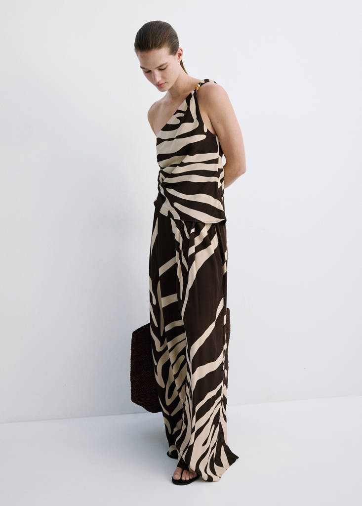 Flowy printed trousers brown - Woman - M - MANGO | Mango (US/MX/AU)