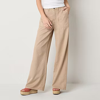 a.n.a Cotton Tencel Utility Womens Highest Rise Wide Leg Cargo Pant | JCPenney