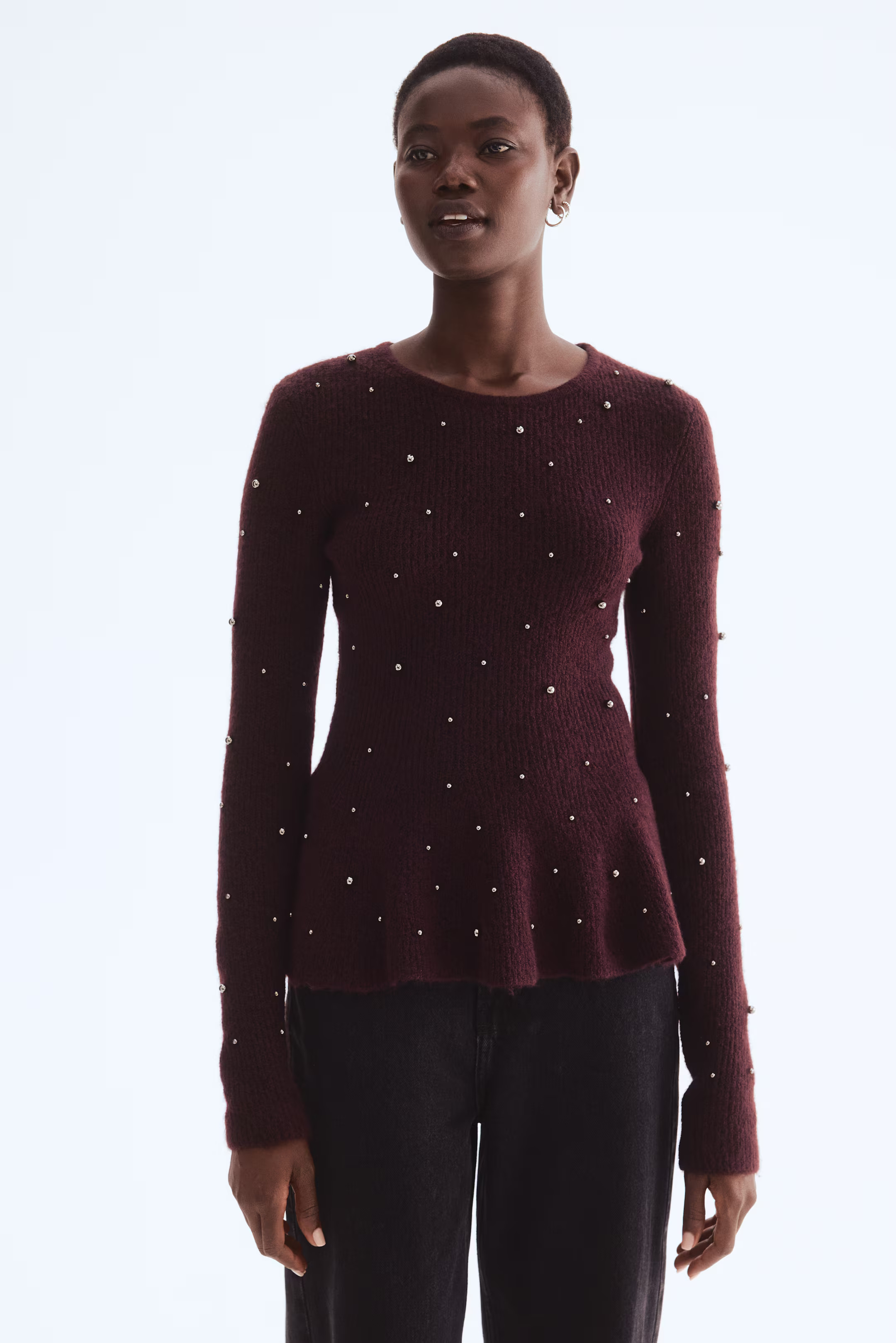 Bead-Embellished Peplum Top | H&M (US + CA)