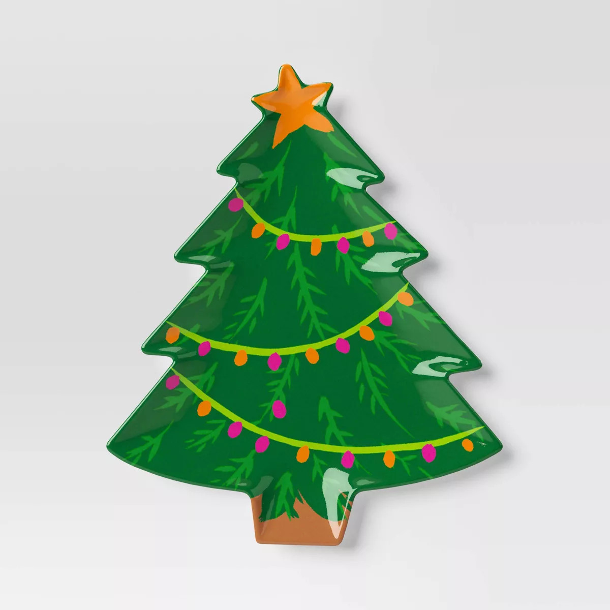 9.38" Christmas Melamine Figural Tree Appetizer Plate Green - Wondershop™ | Target