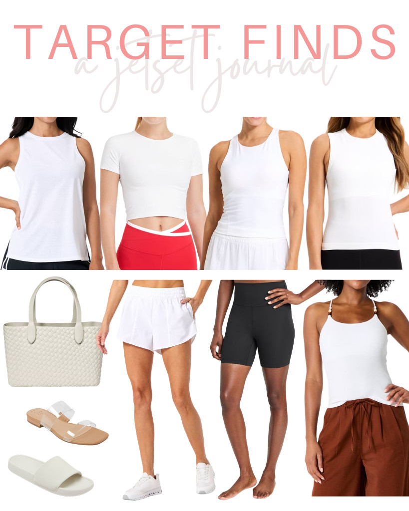 Browsing for cool Target Finds of the week? All In Motion has these racerback tank tops, bike shorts, and slides that are top sellers. This ribbed tank top and these comfy sandals are also on this list. Shade & Shore’s tote bag is one of the bags we’ve been obsessing over lately!

#LTKSeasonal #LTKSaleAlert #LTKTravel
 

 
