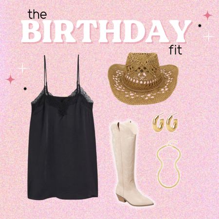 The fit for a fun birthday GNO!!

This isn’t the exact hat I’m wearing, but the closest looking one I could link!

Boots are TTS but I went with the wide calf version and glad I did!

Slip dress is very short so I’m adding a layer of lace to add a little length!

#LTKfindsunder50 #LTKshoecrush #LTKplussize