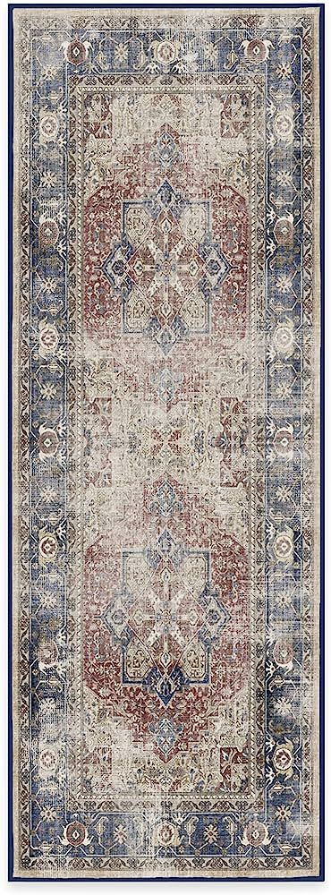 RUGGABLE Kamran Runner Rug - Perfect Vintage Washable Rug for Entryway Hallway Kitchen - Pet & Ch... | Amazon (US)