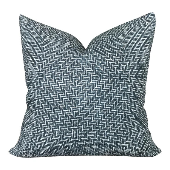 Designer Clay Mclaurin Rattan Pillow Cover in Indigo // | Etsy | Etsy (US)