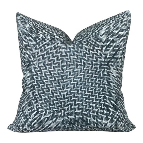 Designer Clay Mclaurin Rattan Pillow Cover in Indigo // | Etsy | Etsy (US)