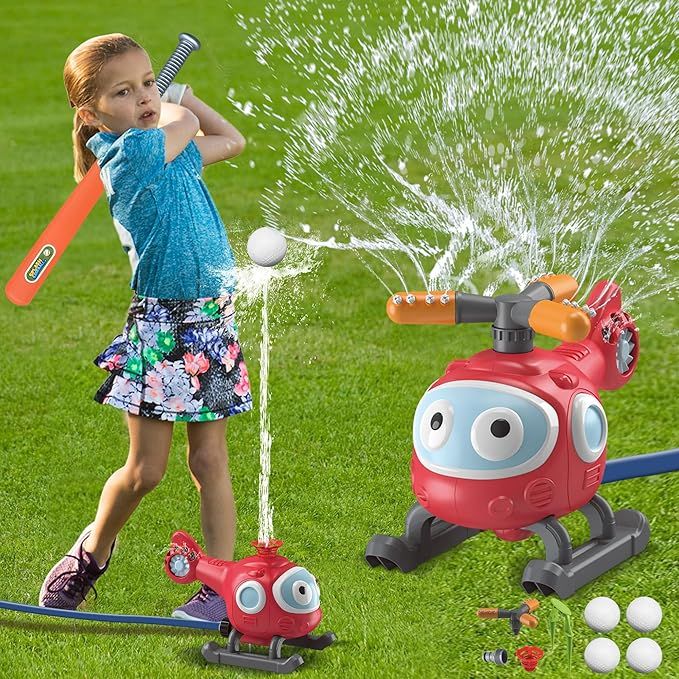 Outdoor Water Sprinklers with 4 T Ball Set for Toddlers Kids Ages 4-8,Summer Outside Sprinklers P... | Amazon (US)