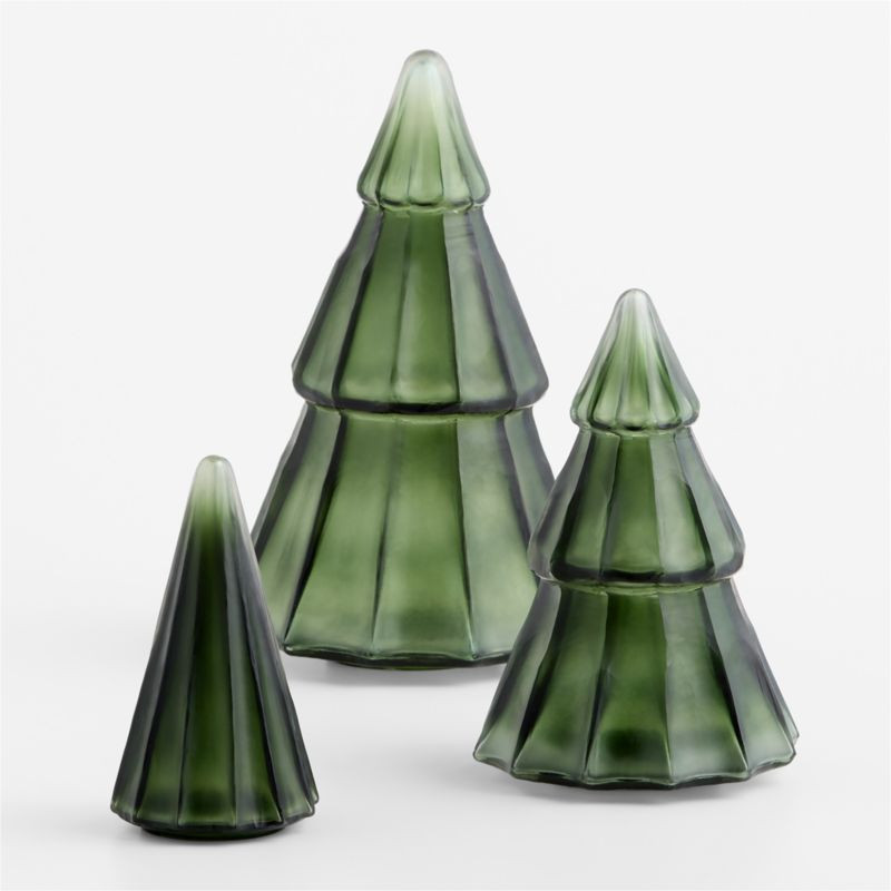 Green Glass Christmas Tree, Small 7" | Crate & Barrel