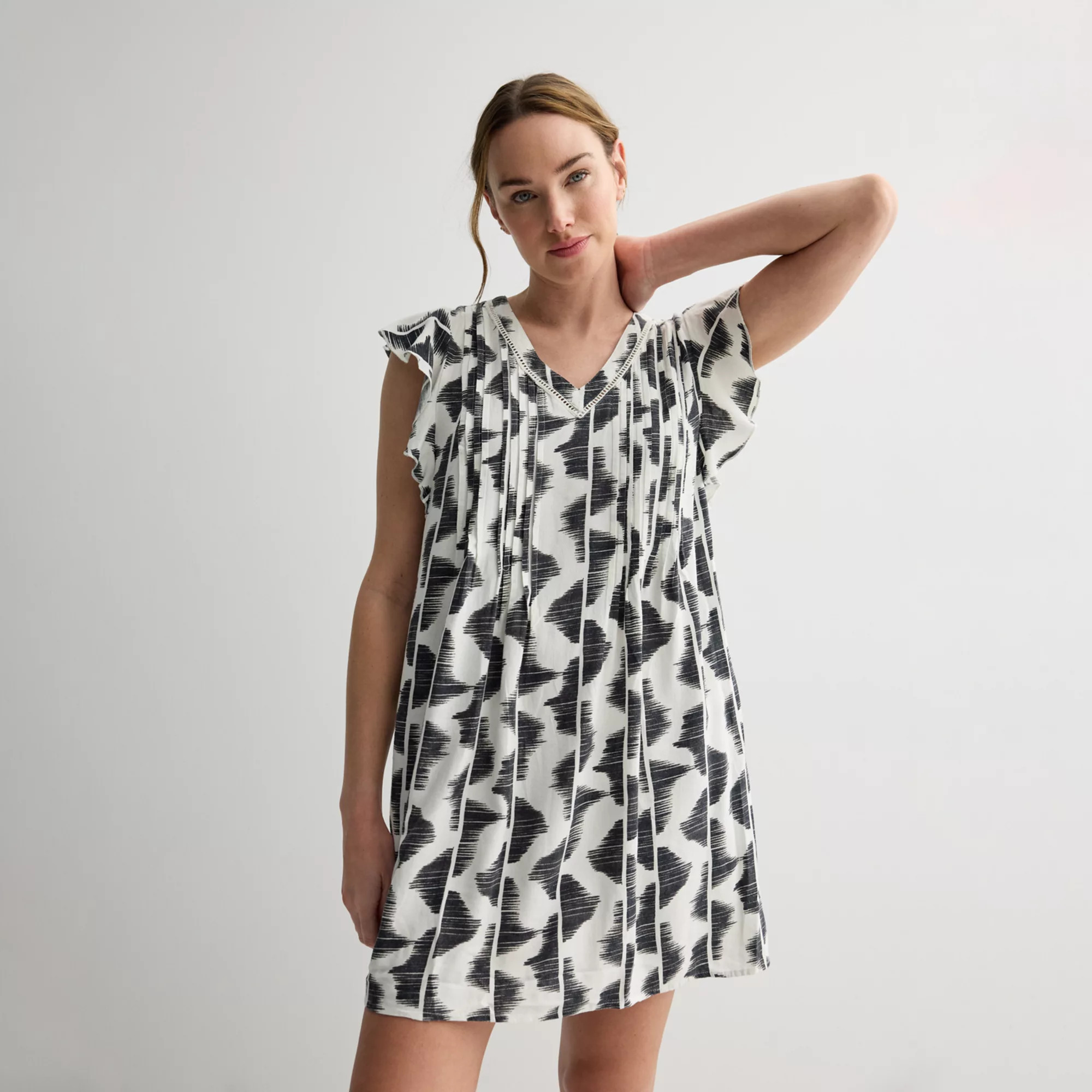 Women's Sonoma Goods For Life® Flutter Sleeve Pintuck Dress | Kohl's