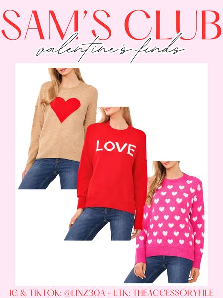 Valentines sweater pullovers

⭐️you can order from Sam’s online without being a member!⭐️

Sams club finds, Sam’s club fashion, Valentine’s Day outfits, winter fashion, winter outfits 

#LTKfindsunder50 #LTKstyletip #LTKSeasonal