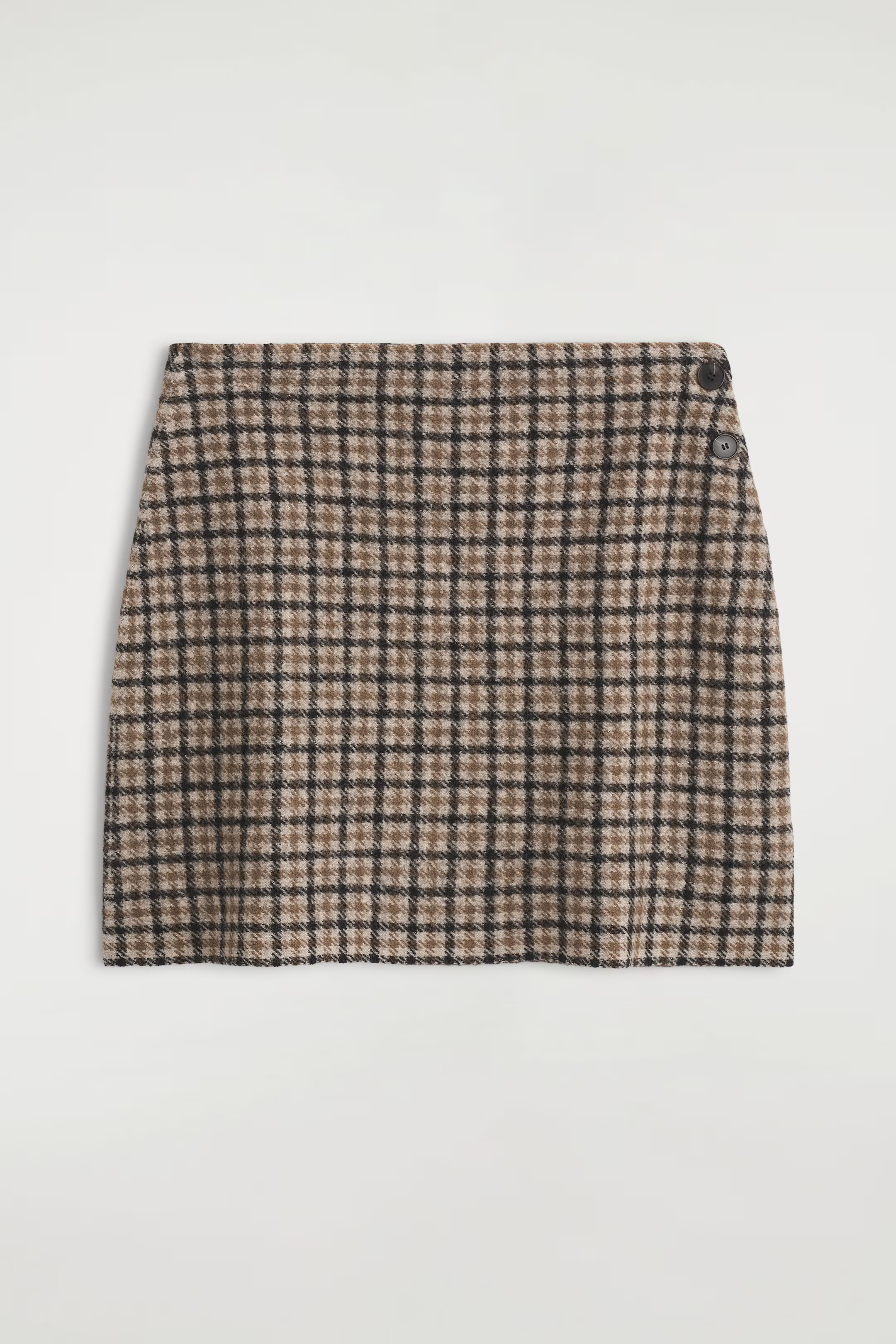 MERINO WOOL MINI SKIRT - BEIGE / CHECKED | COS | COS UK