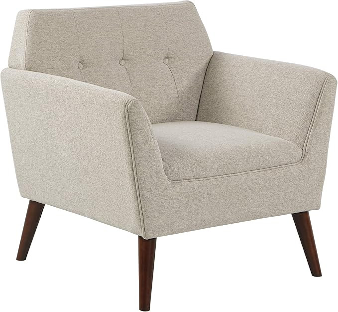 HOMCOM Traditional Living Room Chair, Armchair with Button Tufted Polygonal Straight Back, Single... | Amazon (US)