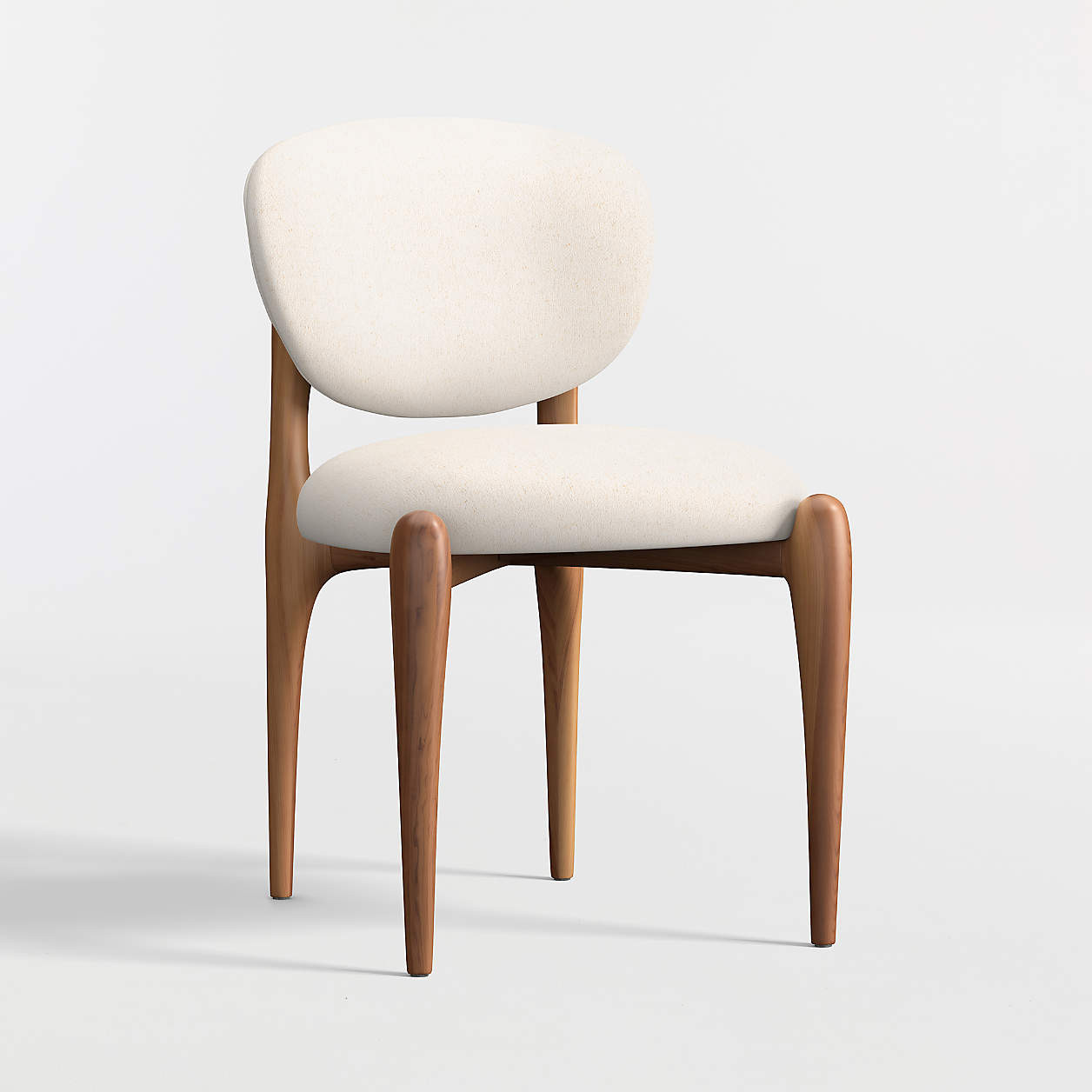 Via Ivory Fabric Walnut Wood Dining Chair + Reviews | Crate & Barrel | Crate & Barrel