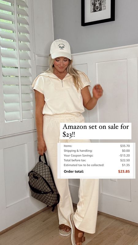 Amazon set for $23!!!! 
Amazon find
Two piece set 
Amazon set 
Free people dupe 
Spring outfit 
Summer outfit 
Mom outfit 

#LTKsalealert #LTKfindsunder50 #LTKfamily