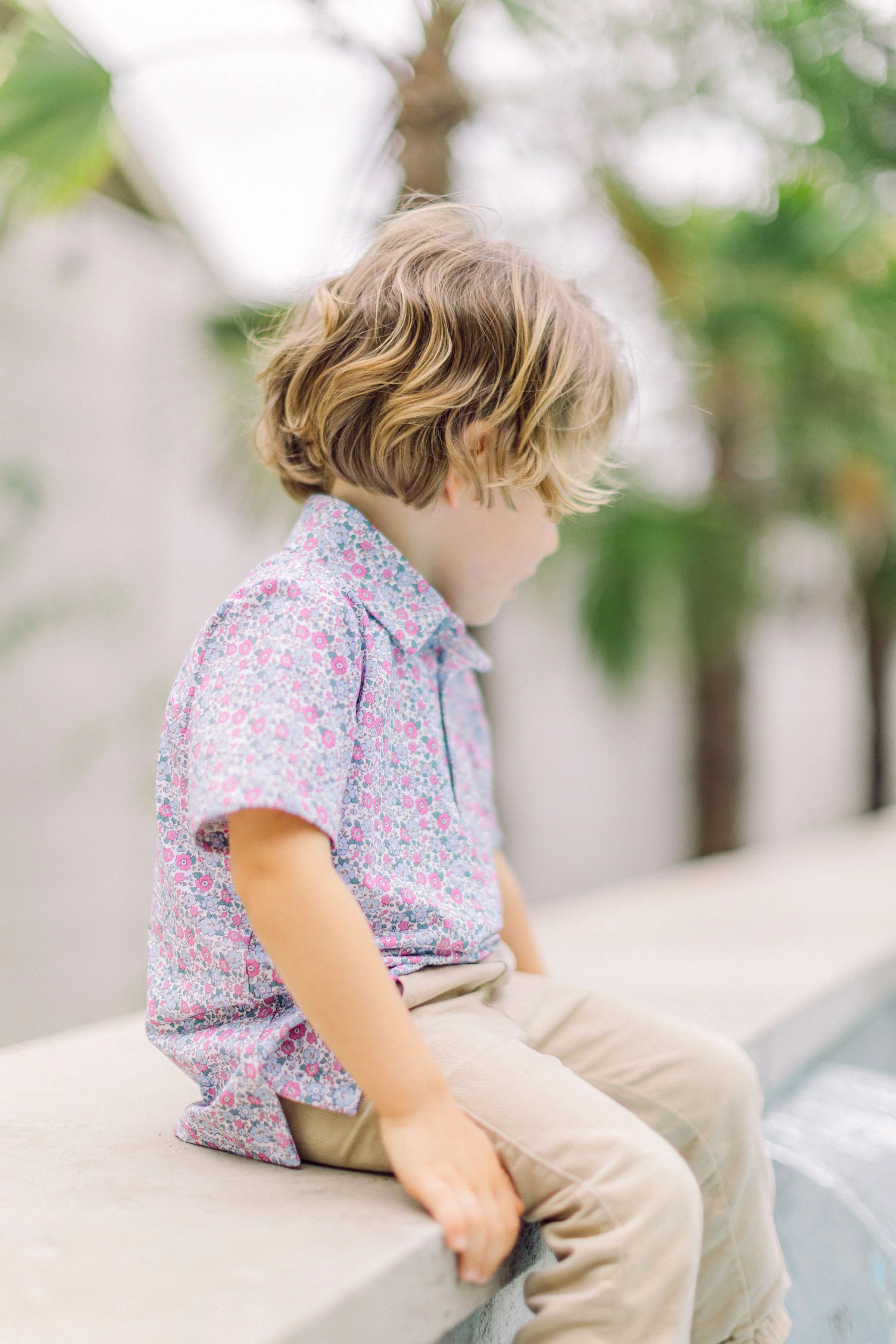 Pink and Blue Floral Boys&#39; Polo | Poppy Kids Co