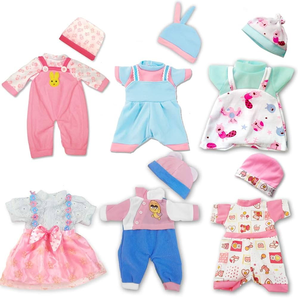 ARTST Doll Clothes,12 inch Baby Doll Clothes 6 Sets Include 5 Caps fit for 10 inch Dolls /11 inch... | Amazon (US)