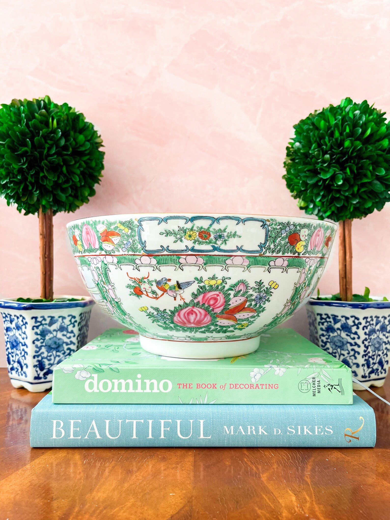 Vintage Rose Medallion Chinoiserie Famille Rose Decorative - Etsy | Etsy (US)