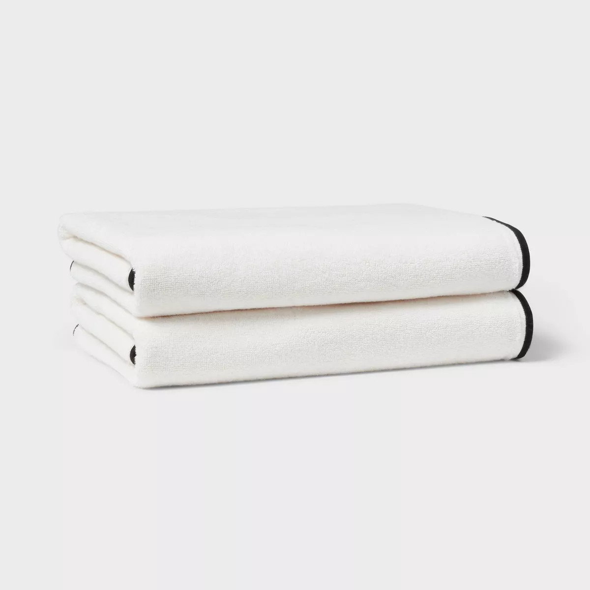 Luxe Border Stitch Towel Black/White - Threshold™ | Target