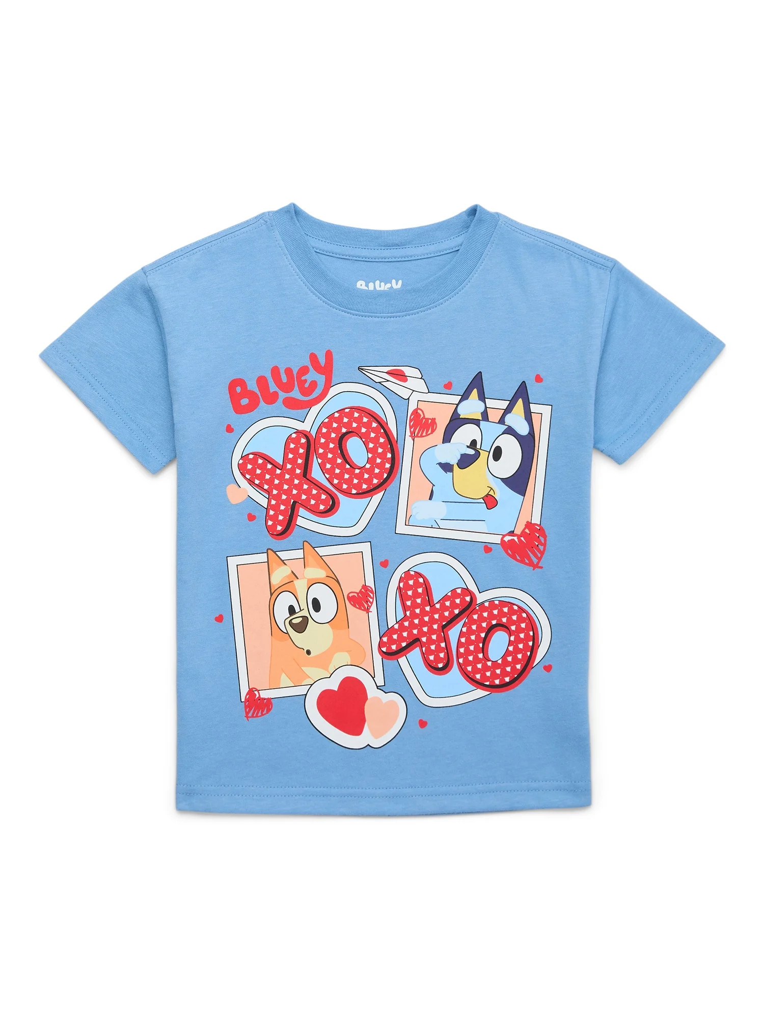 Bluey Toddler Valentine's Day Graphic Tee with Short Sleeves, Sizes 12M-5T - Walmart.com | Walmart (US)