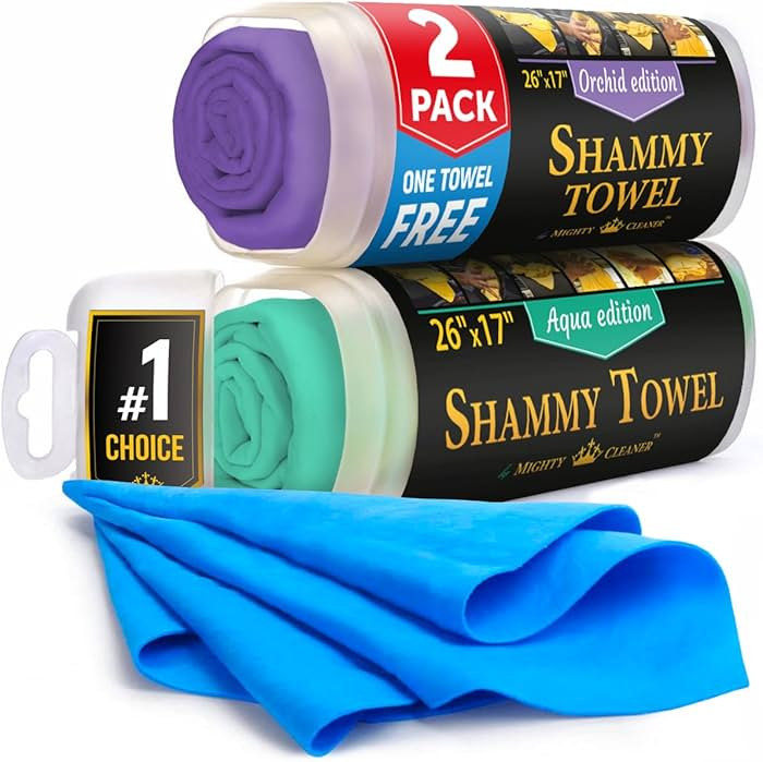 Premium 2pk +1 Free Shammy Cloth for Car Drying - 26"x17" - Super Absorbent Chamois Towel for Car... | Amazon (US)