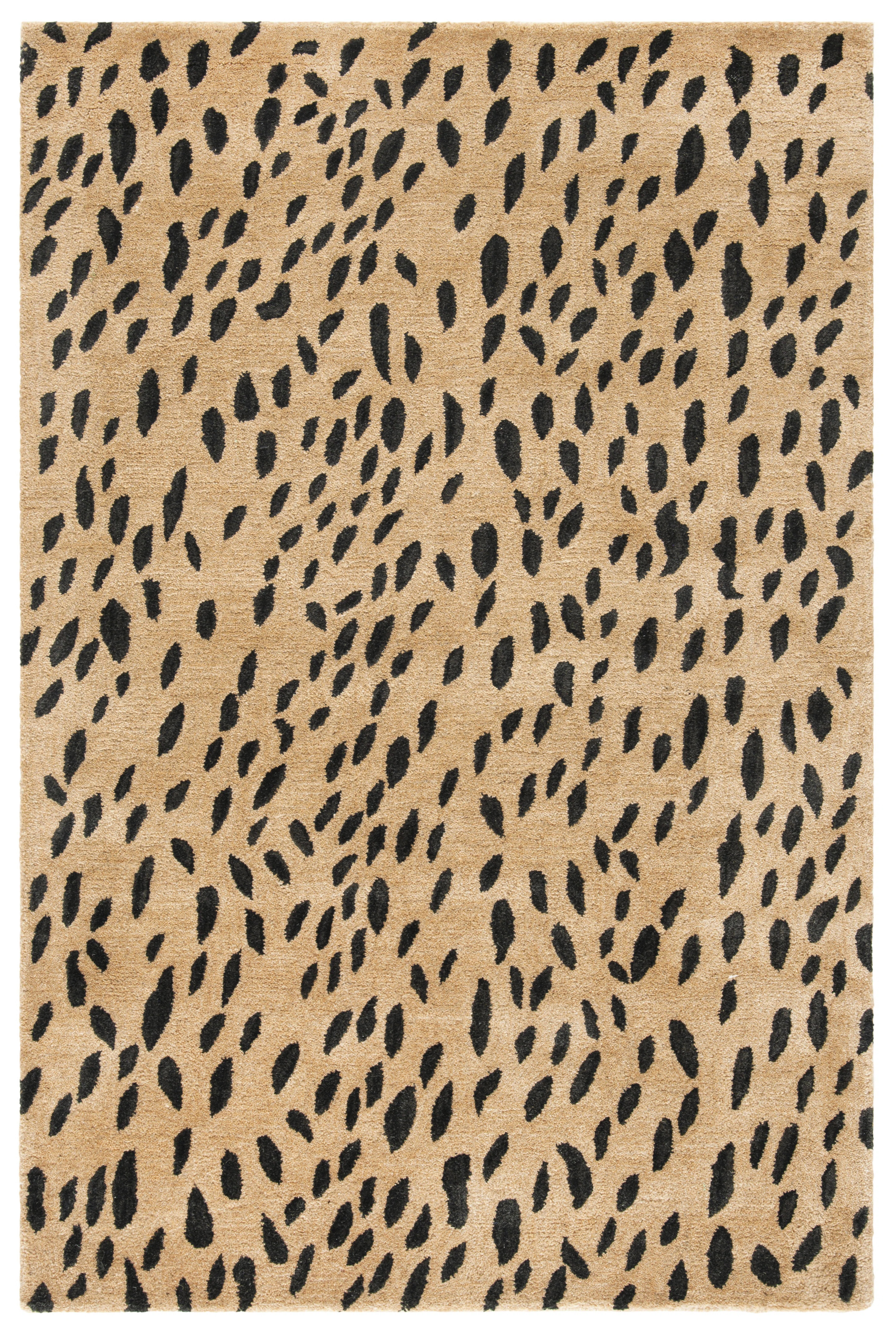 Breanna Animal Print Handmade Tufted Wool Beige/Brown Area Rug | Wayfair North America