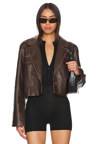 superdown Blakely Faux Leather Jacket in Brown from Revolve.com | Revolve Clothing (Global)