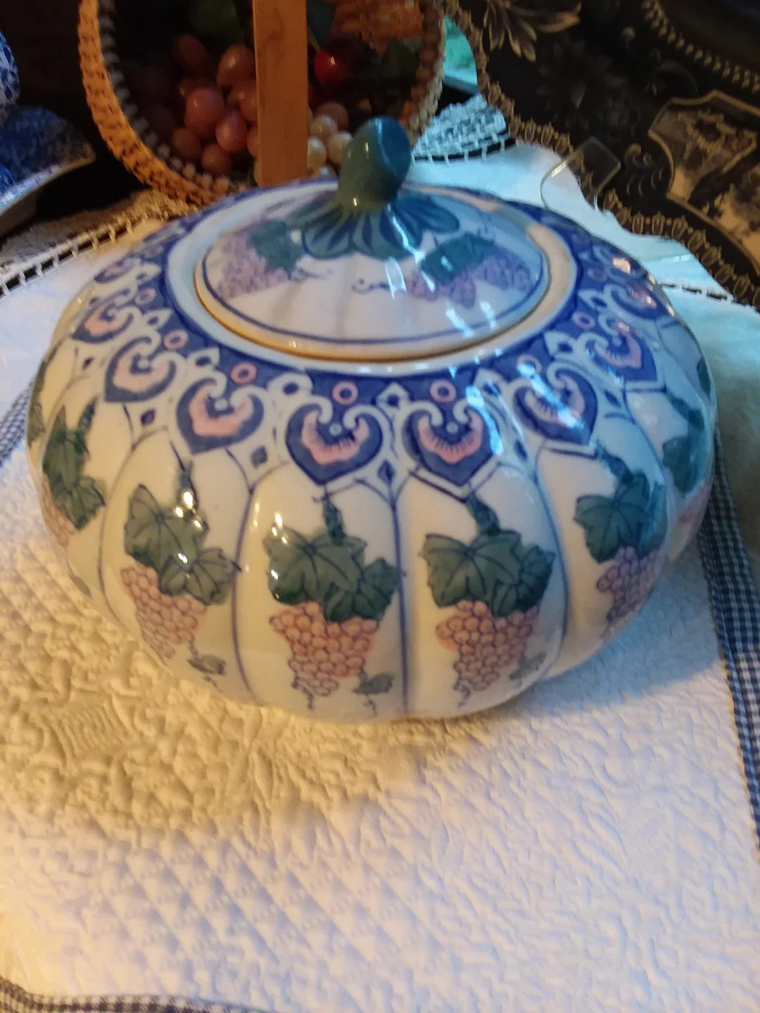 Chinese Melon Jar,chinese Pumpkin Jar,chinese Gourd Jar,blue Green Pink Chinese Jar,chinese Jar W... | Etsy (US)