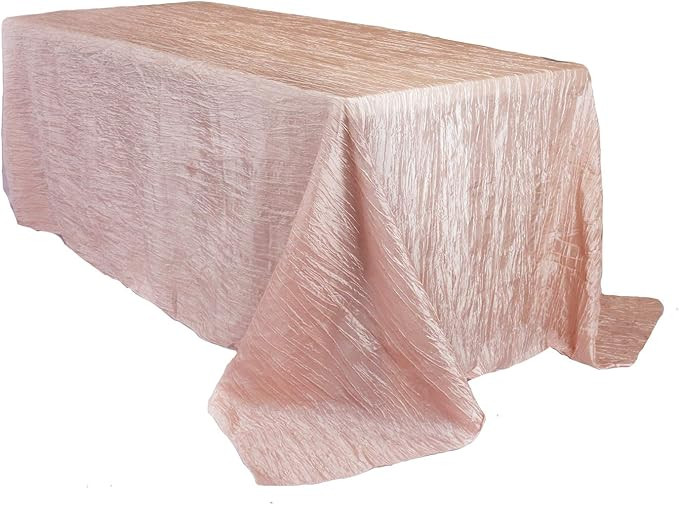 YOUR CHAIR COVERS - 90 x 156 inch Rectangular Crinkle Taffeta Tablecloth - Blush, Rectangle Table... | Amazon (US)