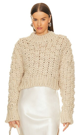 x Bridget Jolene Knit Sweater in Oatmeal | Revolve Clothing (Global)