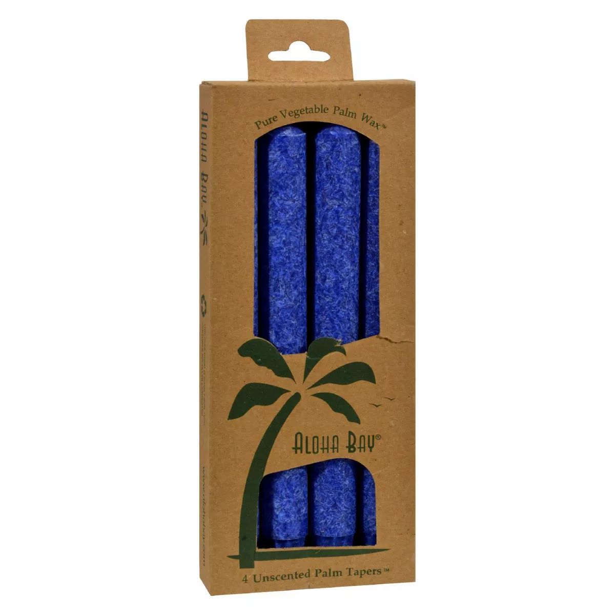 Aloha Bay Royal Blue Unscented Palm Taper Candles - 4 ct | Target