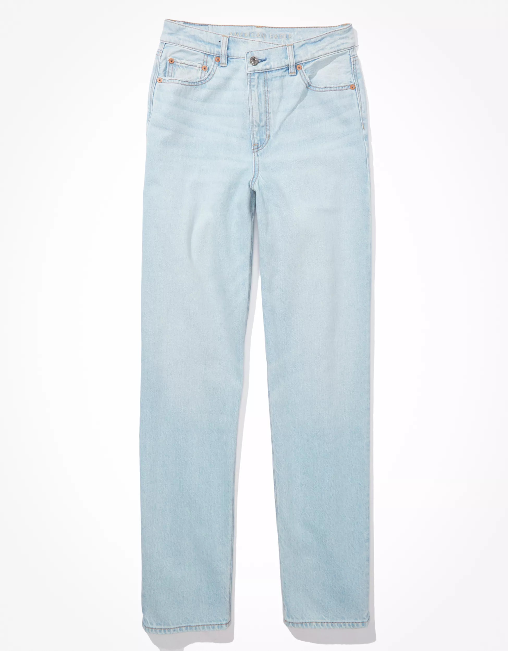 AE Strigid Highest Waist Crossover Baggy Straight Jean | American Eagle Outfitters (US & CA)