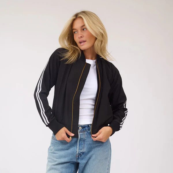 Track Bomber, Black and White Stripe | Albion Fit