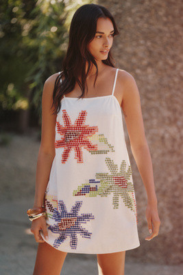 Celandine Beaded Mini Shift Dress | Anthropologie (US)
