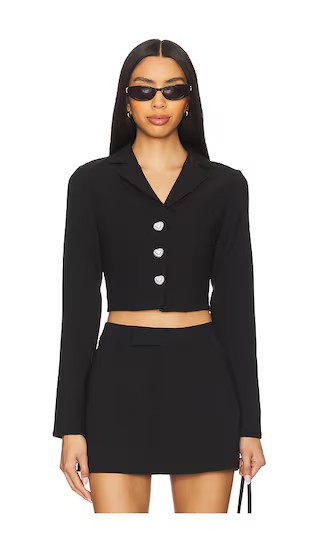 Miley Crop Blazer in Black | Revolve Clothing (Global)