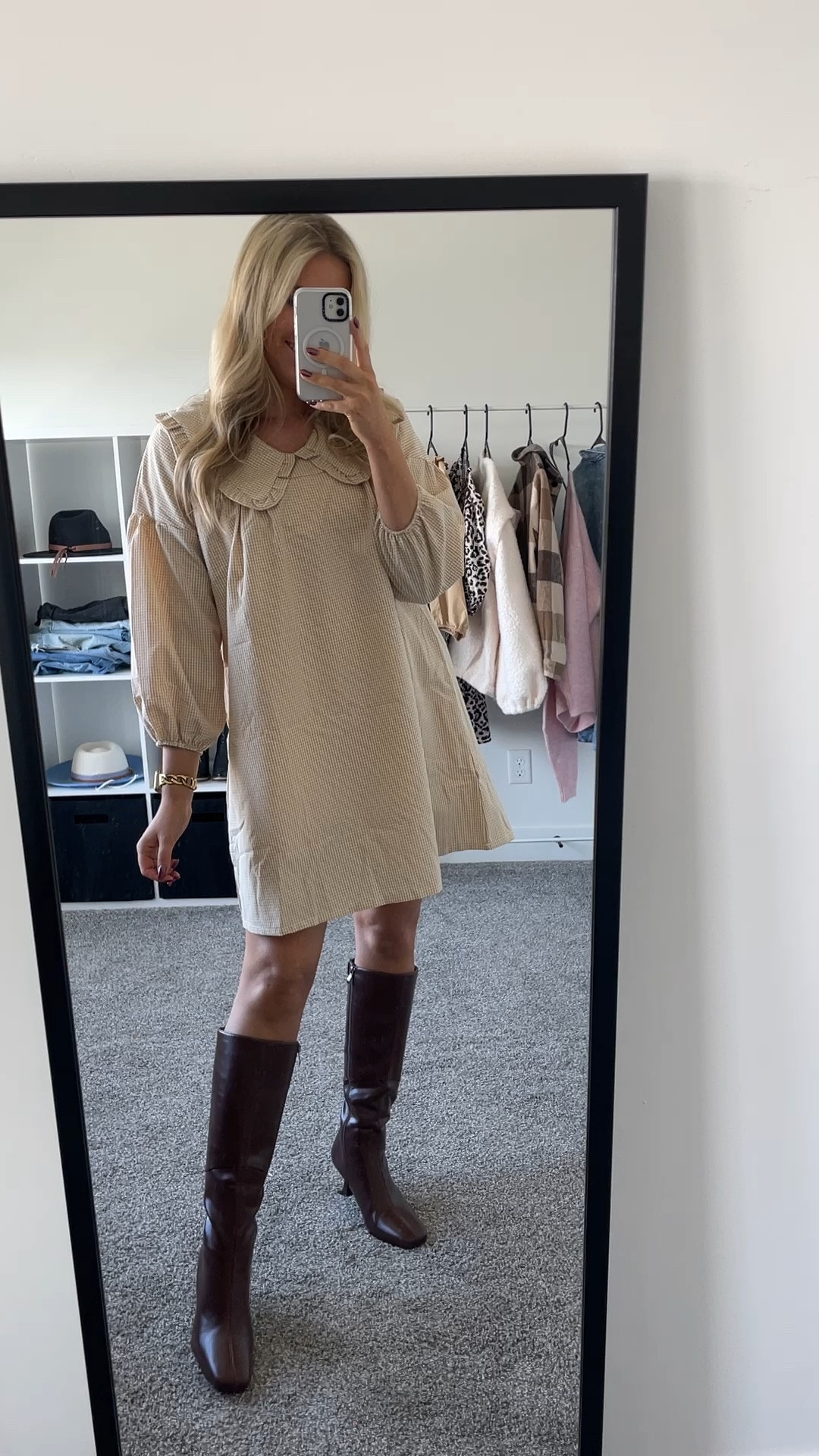 Thanksgiving outfit idea or teacher outfit idea!
Dress: size M
Boots: sized up half 



#LTKWorkwear #LTKSeasonal #LTKFindsUnder100