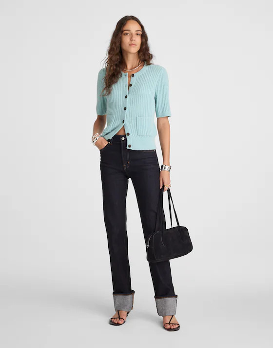 Patch-Pocket Puff-Sleeve Cardigan | Madewell | Madewell