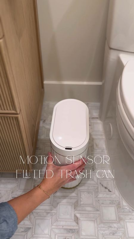 Amazon find! Love this motion sensor fluted slim trash can in our guest bathroom!

#LTKhome #LTKstyletip #LTKVideo