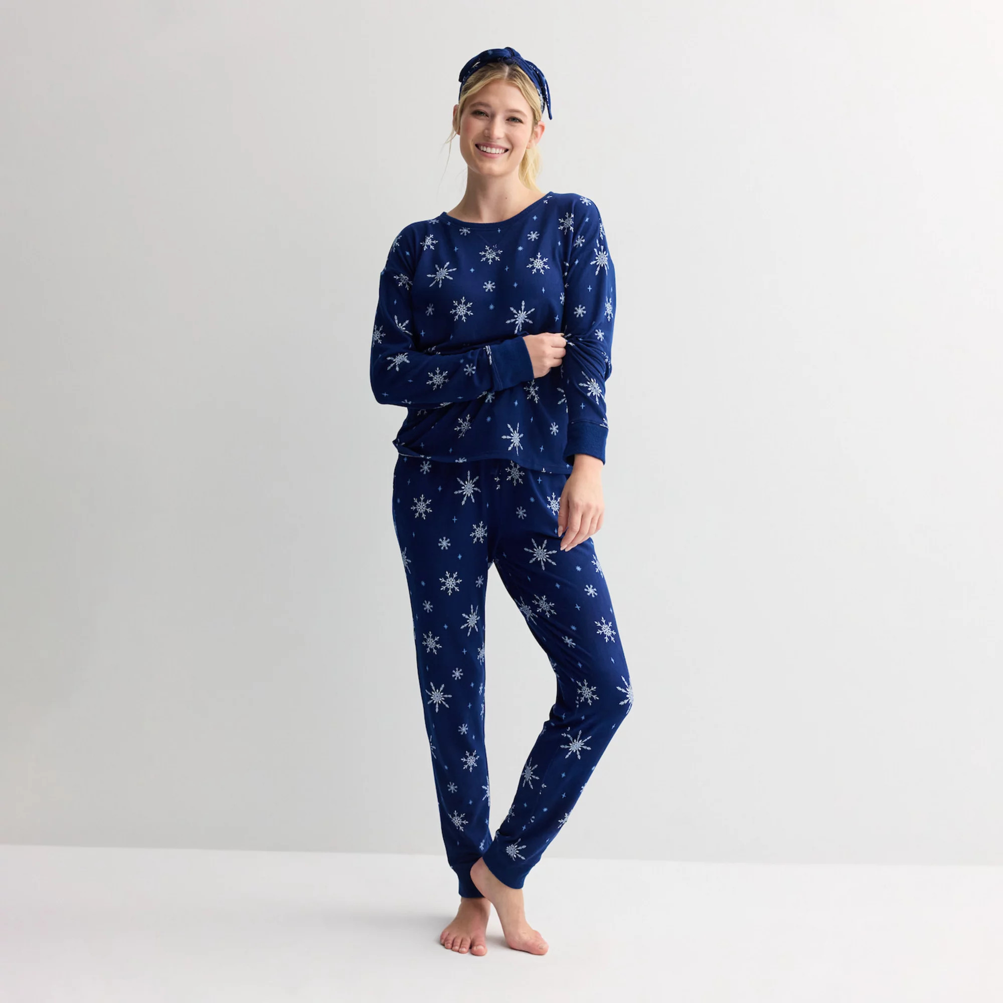 Women's Sonoma Goods For Life® 3-pc. Pajama Top, Pajama Bottoms & Headband Set | Kohl's