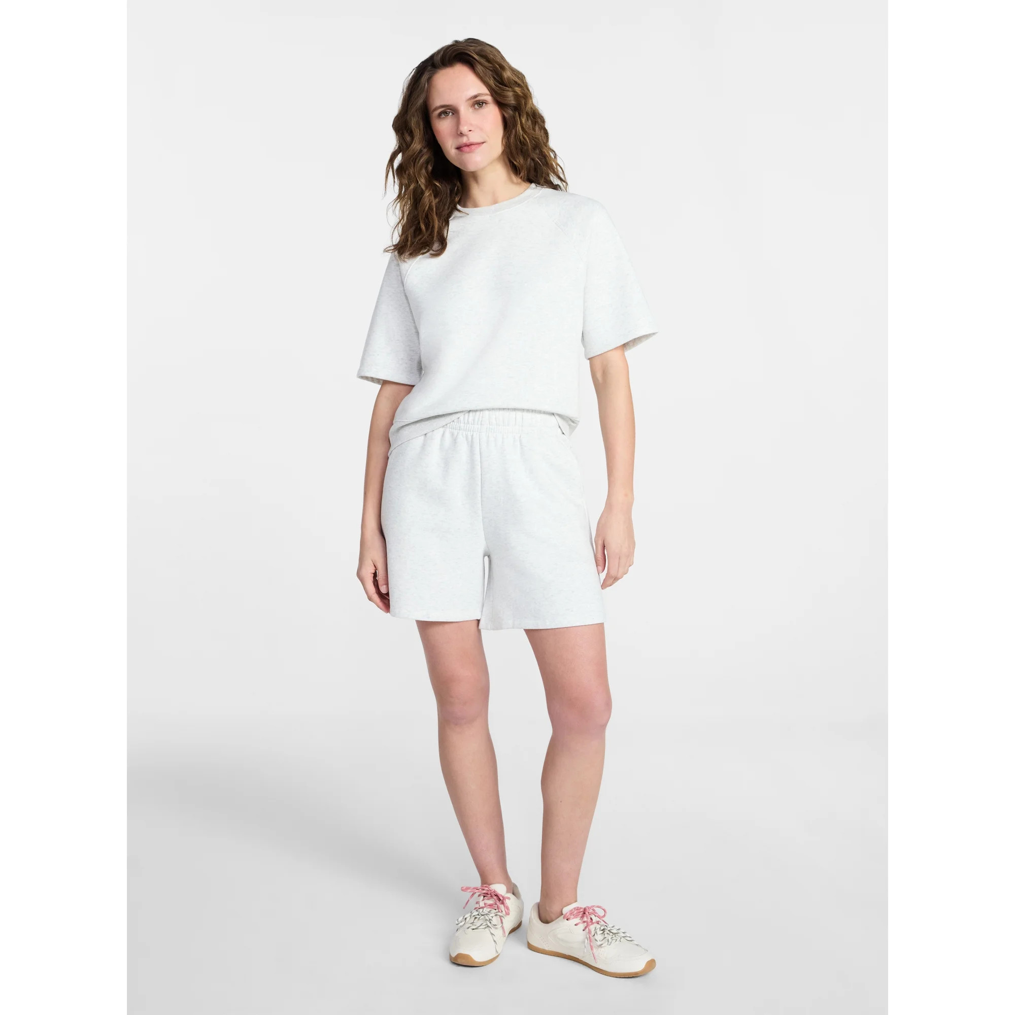 Time and Tru Women's Boxy Sweatshirt with Short Sleeves, Size XS-XXXL | Walmart (US)