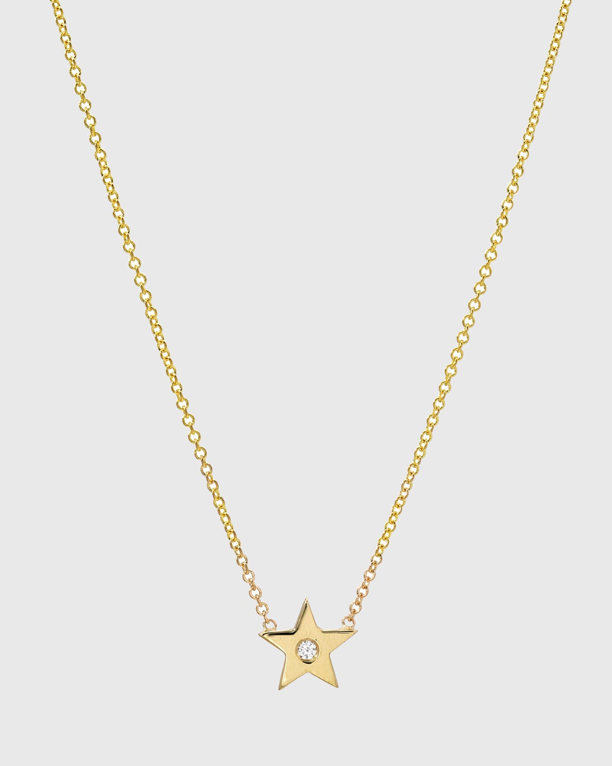14k Gold 1-Diamond Star Necklace | Neiman Marcus