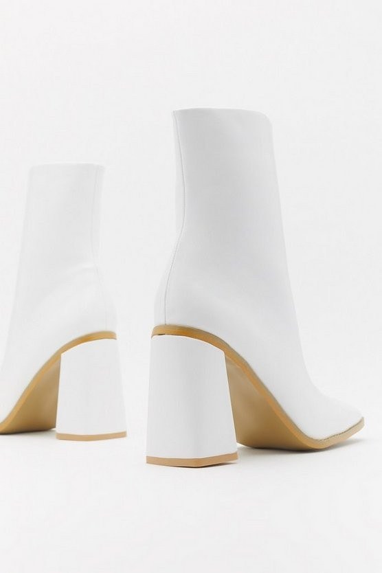 Square Up Faux Leather Heeled Boots | NastyGal (US & CA)